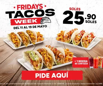 Catálogo TGI Friday's | Fridays tacos  | 2026-05-15T00:00:00.000Z - 2026-05-19T00:00:00.000Z