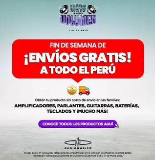 Catálogo Audiomusica en Huayucachi | Fin se semana de envios gratis! | 2026-05-18T00:00:00.000Z - 2026-05-31T00:00:00.000Z