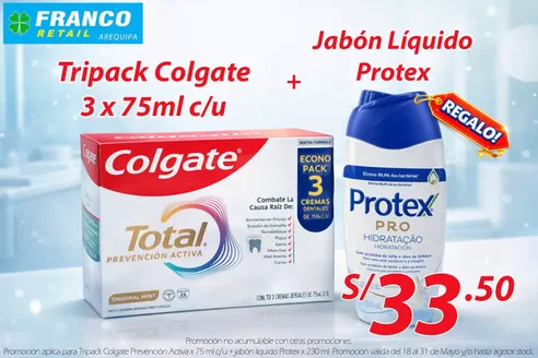 Catálogo Franco Supermercado | Promocion aplica para tripack colgate+jabon | 2026-05-19T00:00:00.000Z - 2026-05-31T00:00:00.000Z