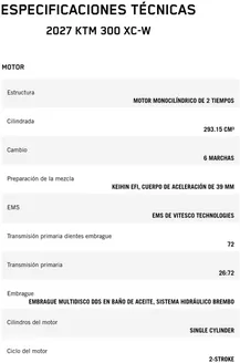 Catálogo KTM | 2027 ktm 300 xc w | 2026-06-12T00:00:00.000Z - 2026-06-26T00:00:00.000Z
