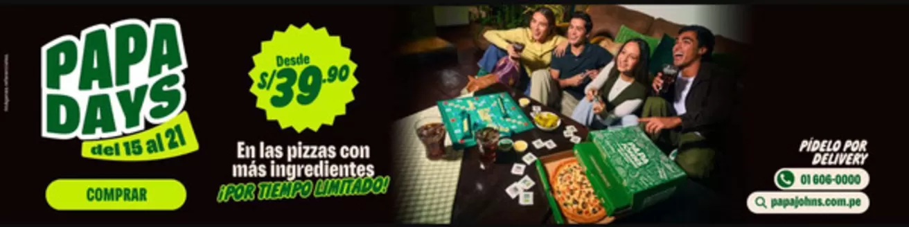Catálogo Papa John's | Papa Days | 2026-06-18T00:00:00.000Z - 2026-06-21T00:00:00.000Z