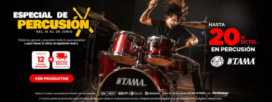 Catálogo Audiomusica en Tarapoto | Especial de percusion  | 2026-06-23T00:00:00.000Z - 2026-06-28T00:00:00.000Z