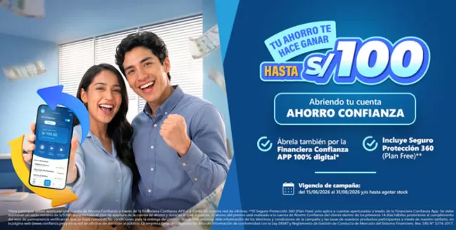 Catálogo Financiera Confianza en Cajamarca | Tu ahorro te hace ganar hasta S /100 | 2026-07-02T00:00:00.000Z - 2026-08-31T00:00:00.000Z