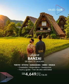 Catálogo Viajes Club | Japon Banzai | 2026-07-03T00:00:00.000Z - 2026-07-31T00:00:00.000Z