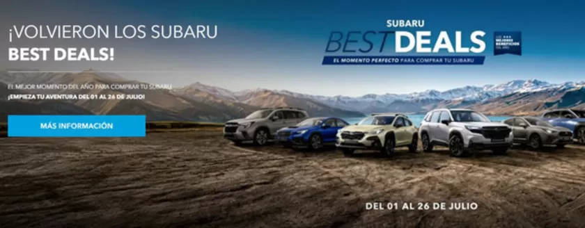 Catálogo Subaru | Best deals  | 2026-07-09T00:00:00.000Z - 2026-07-26T00:00:00.000Z