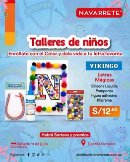 Catálogo Distribuidora Navarrete en Lurín | Talleres de niños | 2026-07-10T00:00:00.000Z - 2026-07-11T00:00:00.000Z