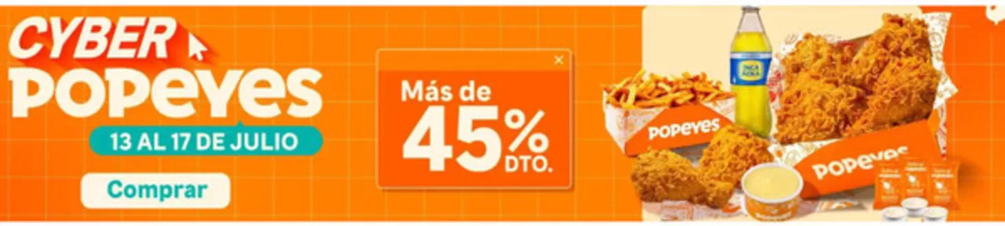 Catálogo Popeyes en Lima | Cyber Popeyes | 2026-07-14T00:00:00.000Z - 2026-07-17T00:00:00.000Z