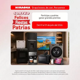 Catálogo Hiraoka | Felices fiestas patrias! | 2026-07-17T00:00:00.000Z - 2026-07-31T00:00:00.000Z