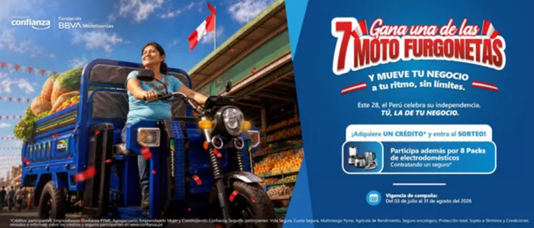 Catálogo Financiera Confianza | Gana una de las 7 moto furgonetas | 2026-07-21T00:00:00.000Z - 2026-08-31T00:00:00.000Z