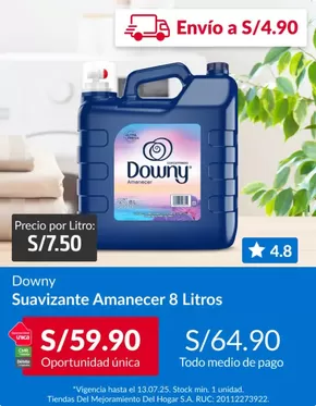 Catálogo Sodimac en Sullana | Suavizante Amanecer 8 litros  | 2025-07-07T00:00:00.000Z - 2025-07-13T00:00:00.000Z