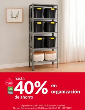 Catálogo Sodimac en Sullana | Hasta 40% en organizacion  | 2025-07-07T00:00:00.000Z - 2025-07-13T00:00:00.000Z