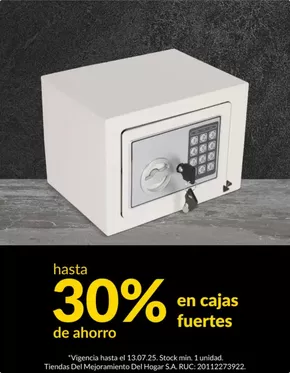 Catálogo Sodimac en Sullana | Hasta 30% en cajas fuertas  | 2025-07-07T00:00:00.000Z - 2025-07-13T00:00:00.000Z