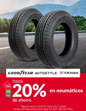 Catálogo Sodimac en Sullana | Hasta 20% en neumeaticos  | 2025-07-07T00:00:00.000Z - 2025-07-13T00:00:00.000Z