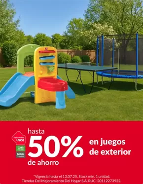 Catálogo Sodimac en Sullana | Hasta 50% en juego sde exterior  | 2025-07-07T00:00:00.000Z - 2025-07-13T00:00:00.000Z