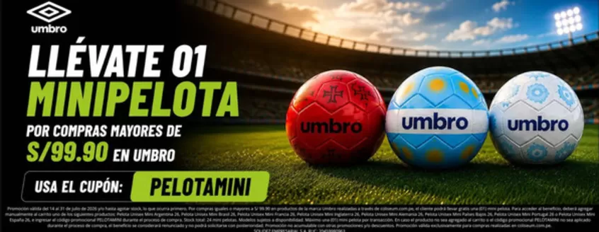 Catálogo Umbro | Llevate 01 minipelota  | 2026-07-22T00:00:00.000Z - 2026-07-31T00:00:00.000Z