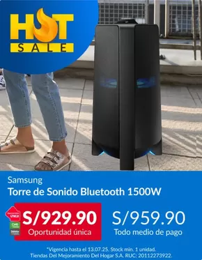 Catálogo Sodimac | Torre de sonido bluetooth  | 2025-07-09T00:00:00.000Z - 2025-07-13T00:00:00.000Z