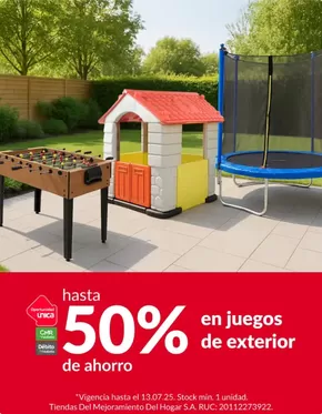 Catálogo Sodimac en Cusco | Hasta 50% en juegos de exterior  | 2025-07-09T00:00:00.000Z - 2025-07-13T00:00:00.000Z