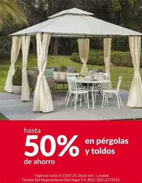 Catálogo Sodimac en Cusco | hasta 50% en pergolas y toldos  | 2025-07-09T00:00:00.000Z - 2025-07-13T00:00:00.000Z