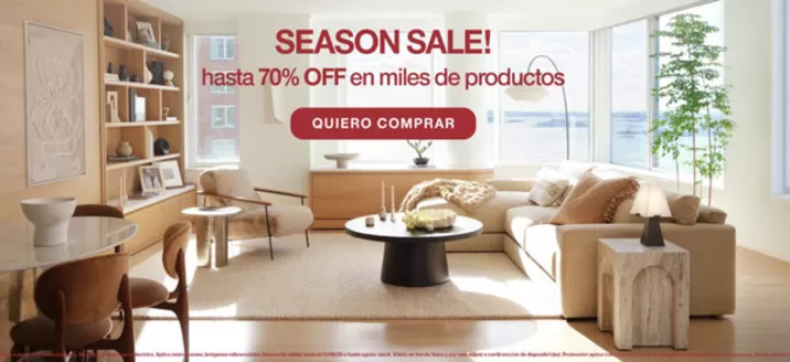 Catálogo Crate & Barrel | Season Sale | 2026-07-24T00:00:00.000Z - 2026-08-31T00:00:00.000Z