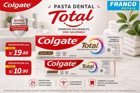 Catálogo Franco Supermercado | Pasta dental total | 2026-07-27T00:00:00.000Z - 2026-07-31T00:00:00.000Z