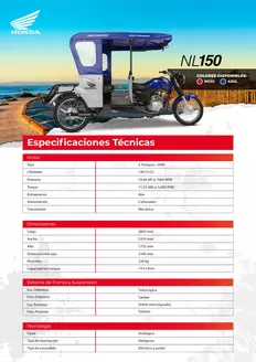 Catálogo Honda | Honda NL150 | 2026-07-28T00:00:00.000Z - 2026-08-11T00:00:00.000Z