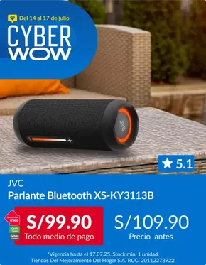 Catálogo Sodimac en Huancayo | Parlante bluetooth | 2025-07-14T00:00:00.000Z - 2025-07-17T00:00:00.000Z