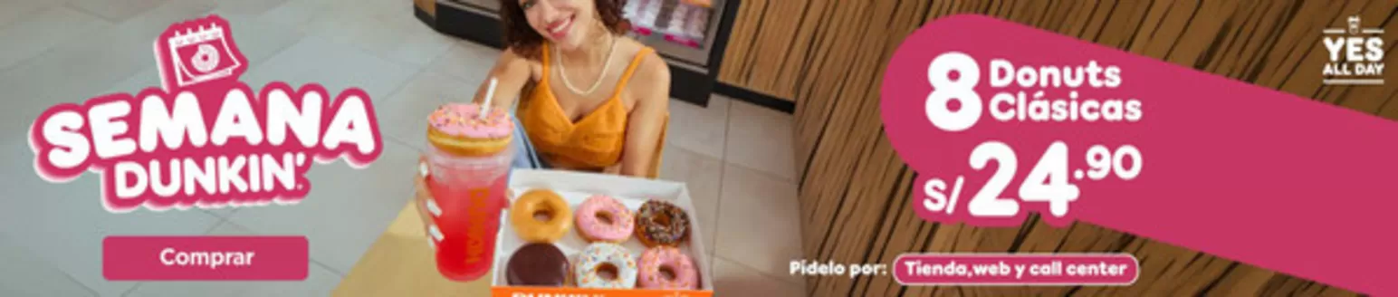 Catálogo Dunkin Donuts en Lima | Semana dunkin | 2026-07-29T00:00:00.000Z - 2026-08-22T00:00:00.000Z