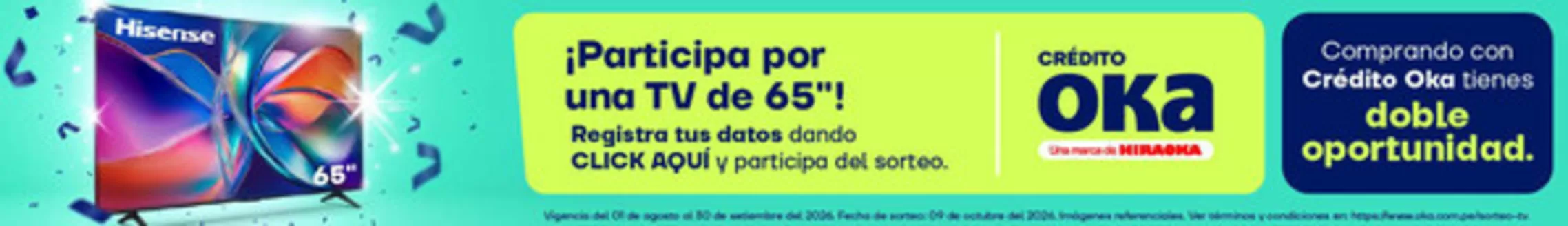 Catálogo Hiraoka | Participa por una TV de 65 | 2026-08-03T00:00:00.000Z - 2026-09-30T00:00:00.000Z