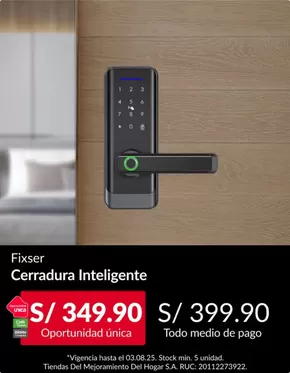 Catálogo Sodimac | Cerradura inteligente | 2025-07-29T00:00:00.000Z - 2025-08-03T00:00:00.000Z