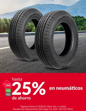 Catálogo Sodimac en Lima | Hasta 25% en neumaticos  | 2025-08-05T00:00:00.000Z - 2025-08-10T00:00:00.000Z
