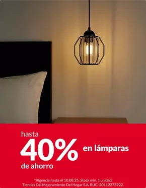 Catálogo Sodimac en Lima | Hasta 40% en lamparas  | 2025-08-05T00:00:00.000Z - 2025-08-10T00:00:00.000Z