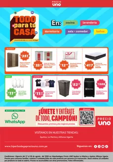 Catálogo Hiperbodega Precio Uno en Huaura | Catálogo Hiperbodega Precio Uno. | 2026-08-17T00:00:00.000Z - 2026-08-30T00:00:00.000Z