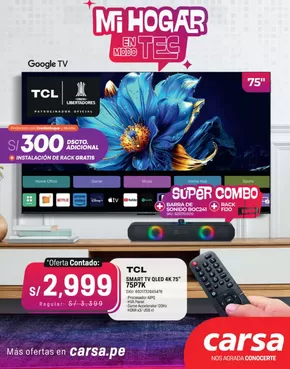 Catálogo Carsa en Chiclayo | Mi hogar en modo TEC  | 2025-08-12T00:00:00.000Z - 2025-08-20T00:00:00.000Z
