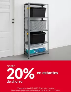 Catálogo Sodimac | Hasta 20% en estantes  | 2025-08-12T00:00:00.000Z - 2025-08-17T00:00:00.000Z