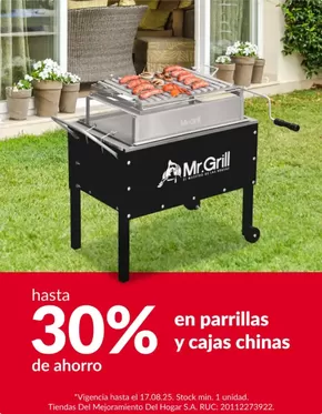 Catálogo Sodimac | Hasta 30% en parrillas y cajas chinas  | 2025-08-13T00:00:00.000Z - 2025-08-17T00:00:00.000Z