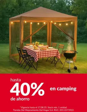 Catálogo Sodimac en Trujillo | Hasta 40% en camping | 2025-08-13T00:00:00.000Z - 2025-08-17T00:00:00.000Z