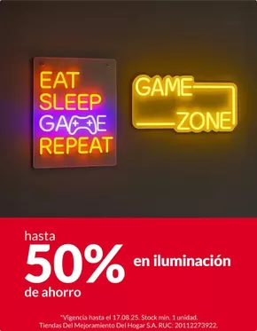 Catálogo Sodimac en Trujillo | Hasta 50% en iluminacion  | 2025-08-13T00:00:00.000Z - 2025-08-17T00:00:00.000Z