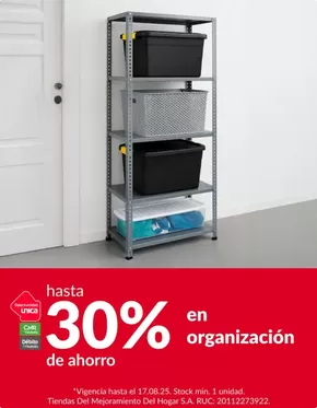 Catálogo Sodimac en Trujillo | Hasta 30% en organizacion  | 2025-08-13T00:00:00.000Z - 2025-08-17T00:00:00.000Z