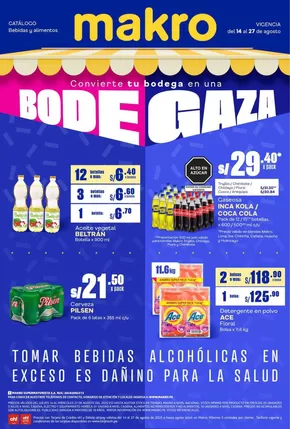 Catálogo Makro en Huacho | Bodegaza | 2025-08-14T00:00:00.000Z - 2025-08-27T00:00:00.000Z