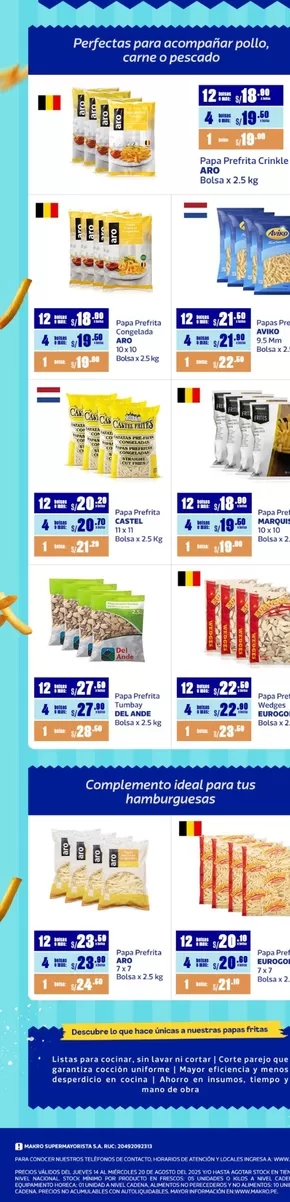 Catálogo Makro en Huacho | Volante Papas Fitras | 2025-08-14T00:00:00.000Z - 2025-08-20T00:00:00.000Z