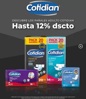 Catálogo Boticas Perú | Descubre los panales adulto cotidian | 2026-08-24T00:00:00.000Z - 2026-08-31T00:00:00.000Z