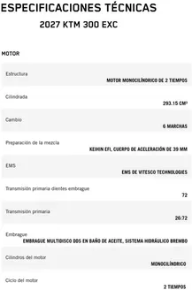 Catálogo KTM en Huancavelica | 2027 ktm 300 exc | 2026-09-02T00:00:00.000Z - 2026-09-16T00:00:00.000Z