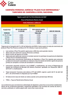 Catálogo Caja Municipal Cusco en Lima | TARIFARIO DE CAMPAÑA A NIVEL NACIONAL | 2026-09-03T00:00:00.000Z - 2026-09-30T00:00:00.000Z