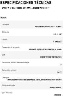 Catálogo KTM en Huancavelica | 2027 ktm 300 xc whardenduro | 2026-09-04T00:00:00.000Z - 2026-09-18T00:00:00.000Z