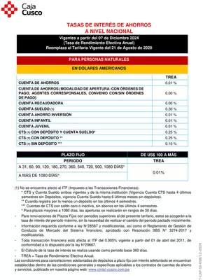 Catálogo Caja Municipal Cusco en Iquitos | Tarifario a nivel nacional  | 2025-09-02T00:00:00.000Z - 2025-12-07T00:00:00.000Z