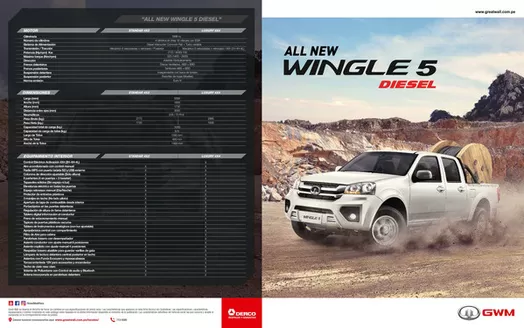 Catálogo Derco en Huancayo | Great Wall All New Wingle 5 Diesel ALL NEW WINGLE 5 D NG 4x4 LUX 2027 | 2026-09-07T00:00:00.000Z - 2026-09-21T00:00:00.000Z