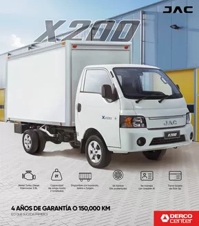 Catálogo Derco en La Joya | JAC X200 Chasis Cabinado - Sin AC 2026 | 2026-09-07T00:00:00.000Z - 2026-09-21T00:00:00.000Z