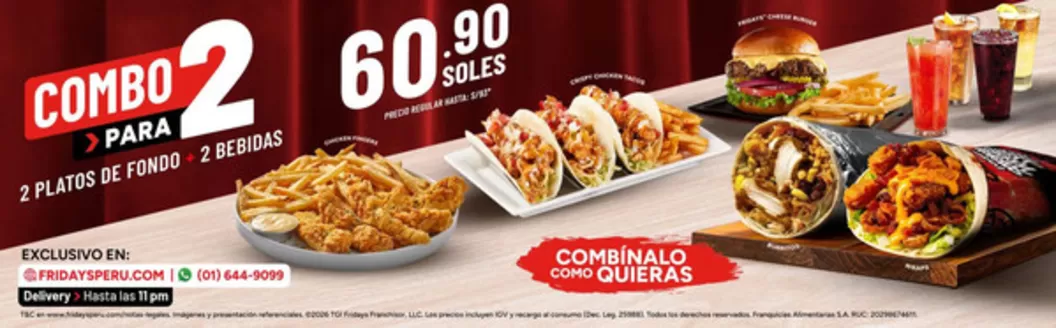 Catálogo TGI Friday's | Combo para 2  | 2026-09-14T00:00:00.000Z - 2026-09-30T00:00:00.000Z