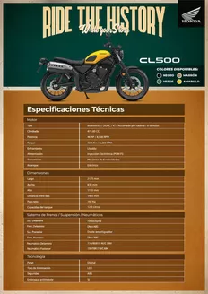 Catálogo Honda | Honda CL500 | 2026-09-15T00:00:00.000Z - 2026-09-29T00:00:00.000Z