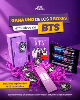 Catálogo Entre Páginas | Gana uno de los 3 boxes exclusivos de BTS | 2026-09-28T00:00:00.000Z - 2026-10-15T00:00:00.000Z
